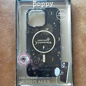 XO Poppy Black iPhone 16 Pro Max Case Celestial Astrological Nwt Nib